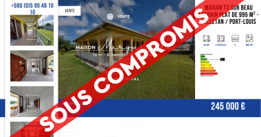 maison t3 sur beau terrain plat de 995 m2 - pelletan / port-louis