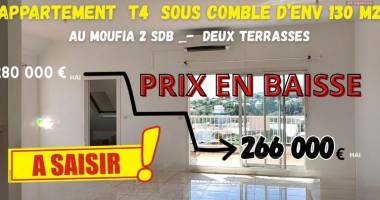 vente appartement t4 sous comble de 130m2 à saint-denis 974 - moufia
