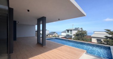 maison 3 chambres + studio, piscine et vue mer proche du golf de villèle - ref 251912