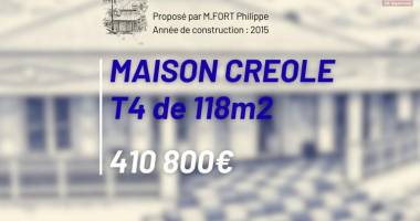 À vendre – belle maison créole contemporaine de 118 m² sur 618 m² de terrain – le tampon (974)
