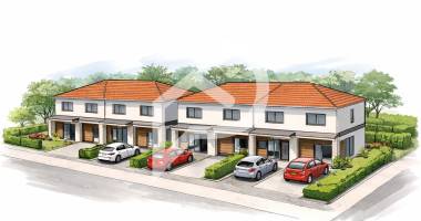 parcelle plate : construction 4 villas