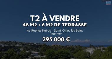 a vendre t2 au roches noires saint gilles vue mer 48m2 - 295000€