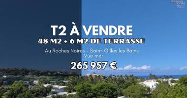 a vendre t2 de 48 m2 au roches noires - saint-gilles avec vue mer - 265 957€