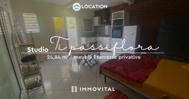 a louer : studio meublé en rez-de-villa avec terrasse privative