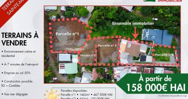 À vendre   terrain à bâtir avec vue mer   sainte-marie, secteur terrain elisa