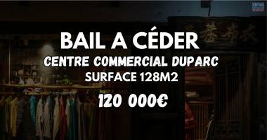 cession de droit au bail – local commercial de 128 m² | galerie commerciale duparc (sainte-marie) – 120 000 €
