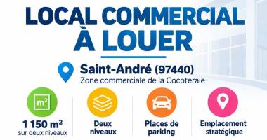 saint-andrÉ – local commercial de 1 150 m² sur deux niveaux À louer