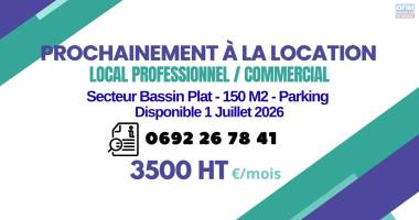 🚨 prochainement À la location local de 150 m2 – secteur bassin plat - saint-pierre 🚨