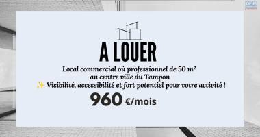 a louer | local commercial neuf de 50 m2 dans un secteur très recherché au centre ville du tampon