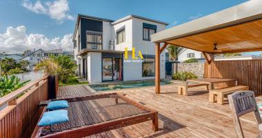 villa contemporaine 160 m² avec piscine et vue mer ,terre sainte, saint-pierre