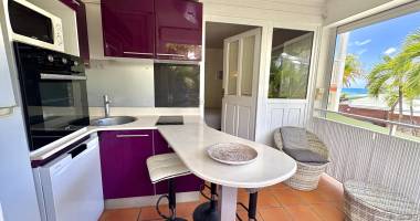 anse des rochers : t2 etage vue mer 30.44 m2 meuble acces plage et piscine