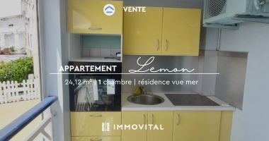 À vendre   studio avec petite vue mer   résidence sécurisée au moule