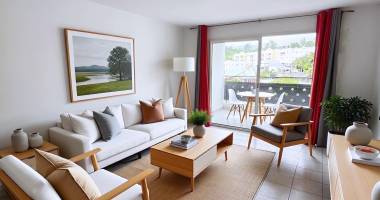 vente d'un appartement t4 (74 m²) avec garage à le tampon, résidence sécurisée avec piscine.