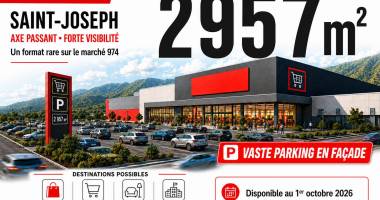 local commercial 2 957 m² sur axe passant, saint-joseph
