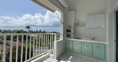 tres joli studio meuble avec vu mer   belle piece de vie terrasse et coin chambre -