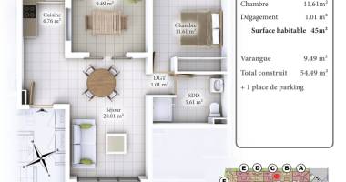 appartement t2 - résidence diamant - sainte anne