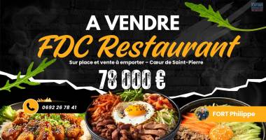 🍽️ À vendre – restaurant clé en main  au centre ville de saint-pierre, prêt à exploiter !  78000 €