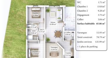 appartement t3 - rdc - résidence diamant