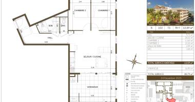 appartement t3 - r+1 - résidence belvédère du fort