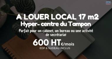 À louer – local professionnel 17 m² à 600€ / mois edf & sudeau inclus – centre-ville du tampon
