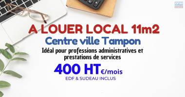 votre futur bureau de 11 m2 vous attend en plein cœur du tampon !  400€ ht/ mois edf & sudeau inclus