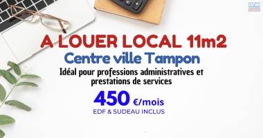 votre futur bureau de 11 m2 vous attend en plein cœur du tampon !  450 € / mois edf & sudeau inclus
