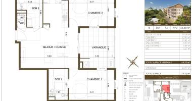 appartement t3 - r+3 - résidence belvédère du fort