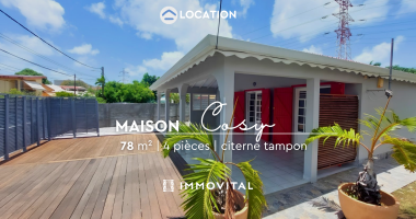 maison t4 de plain-pied avec terrasse, les abymes, 3 chambres climatisées
