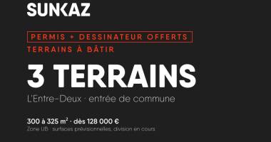 3 terrains à bâtir, permis offert