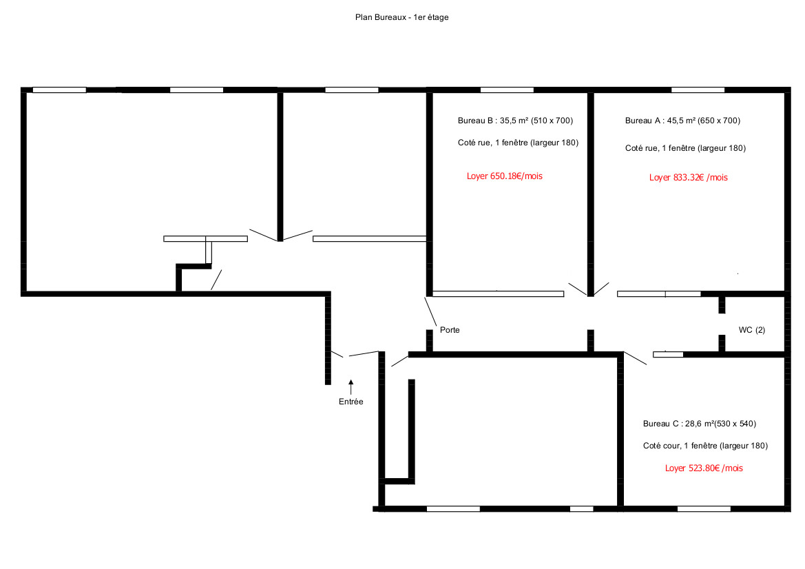 Location bureau SainteClotilde (97490) Réunion Nord Réf. BSTCA